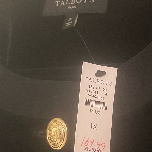 NWT Talbots Quilted Black Velvet Women's Jacket, 1X - Picture 4 of 6